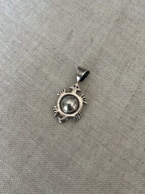 Sterling Silver Turtle Pendant - Silver